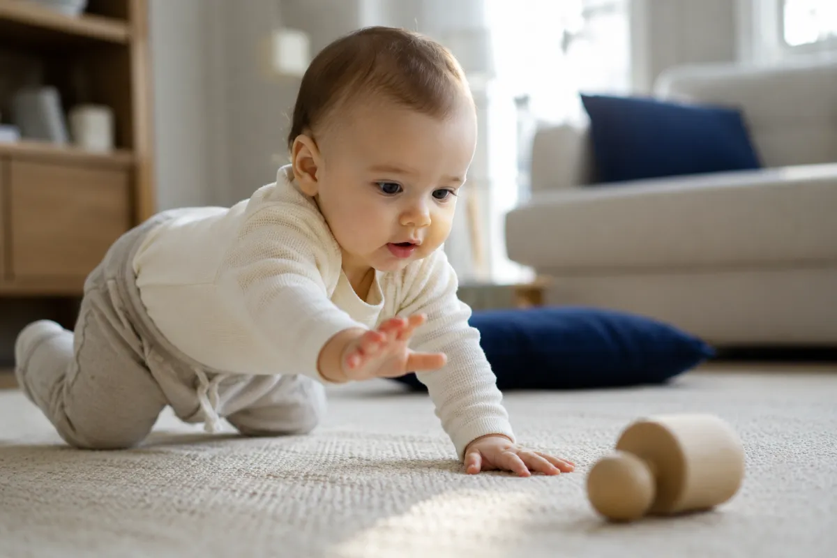 Quando o bebê começa a engatinhar — e quando conversar com o pediatra